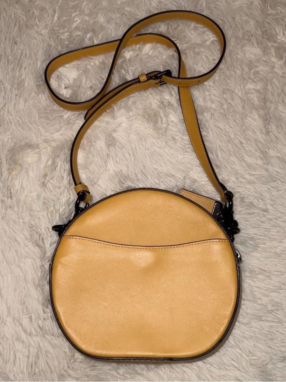 Coach Canteen Mustard Round Crossbody Bag - Women